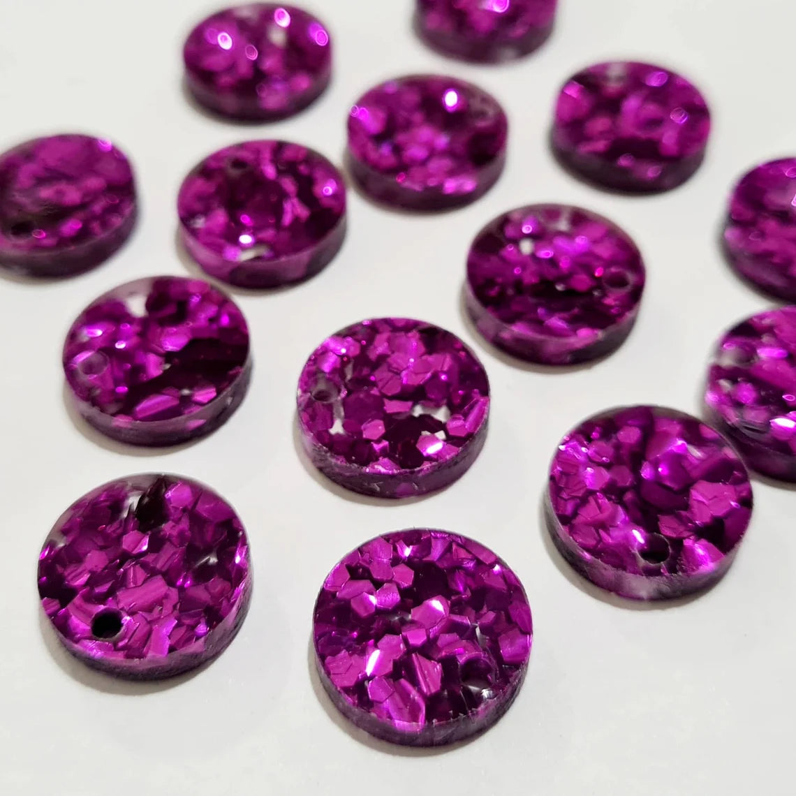 14mm CHUNKY BERRY GLITTER Acrylic Toppers/Studs