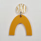 14mm WHITE & GOLD TUNNEL FOIL Acrylic Toppers/Studs