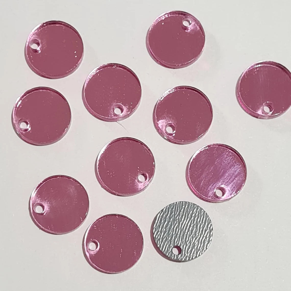 14mm PINK MIRROR Acrylic Toppers/Studs