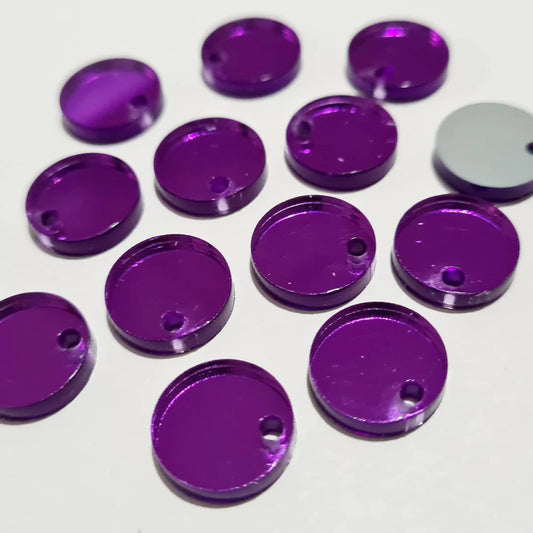 14mm PURPLE MIRROR Acrylic Toppers/Studs