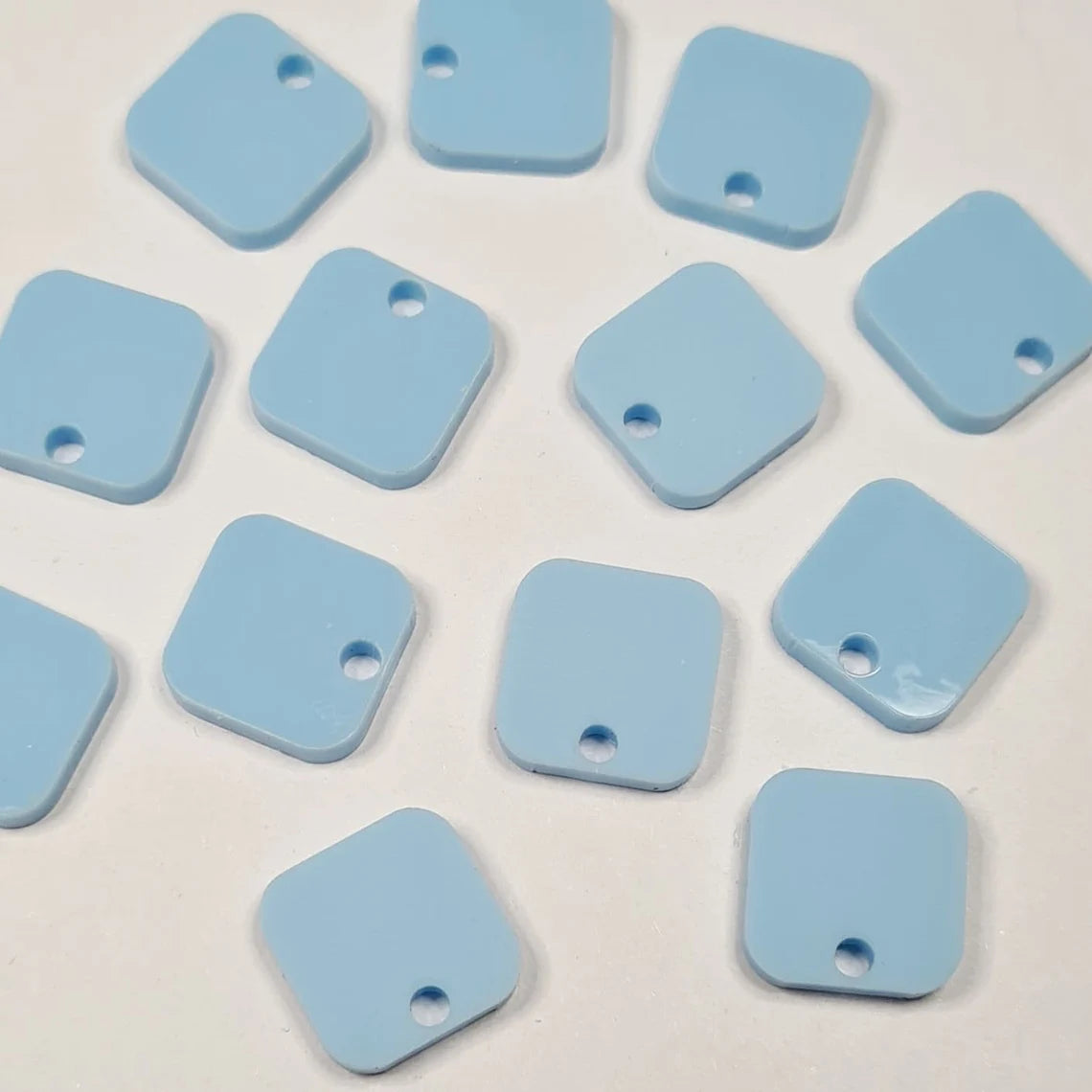 12mm PASTEL BLUE Acrylic SQUARES Toppers/Studs