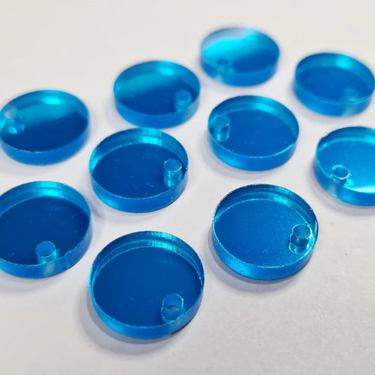 14mm BLUE MIRROR Acrylic Toppers/Studs