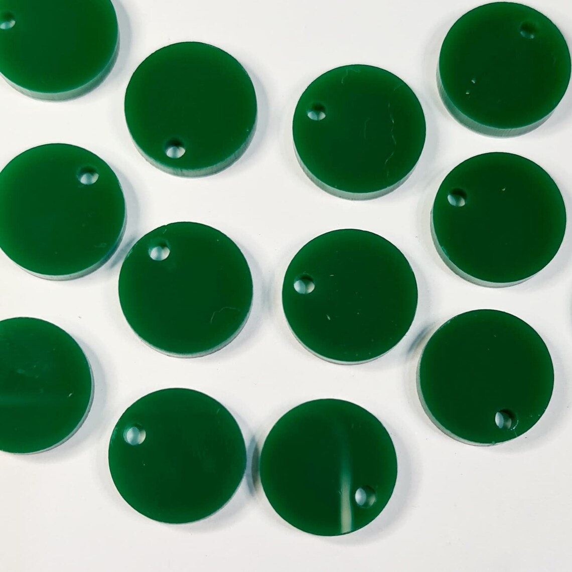 14mm DARK GREEN Acrylic Toppers/Studs