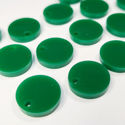 14mm DARK GREEN Acrylic Toppers/Studs