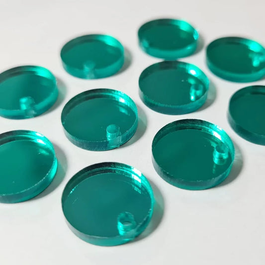 14mm GREEN MIRROR Acrylic Toppers/Studs