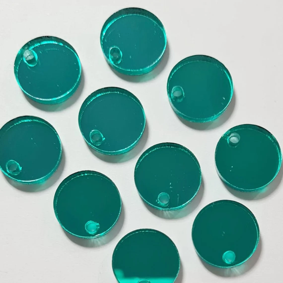 14mm GREEN MIRROR Acrylic Toppers/Studs