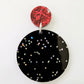 14mm CHUNKY RED GLITTER Acrylic Toppers/Studs