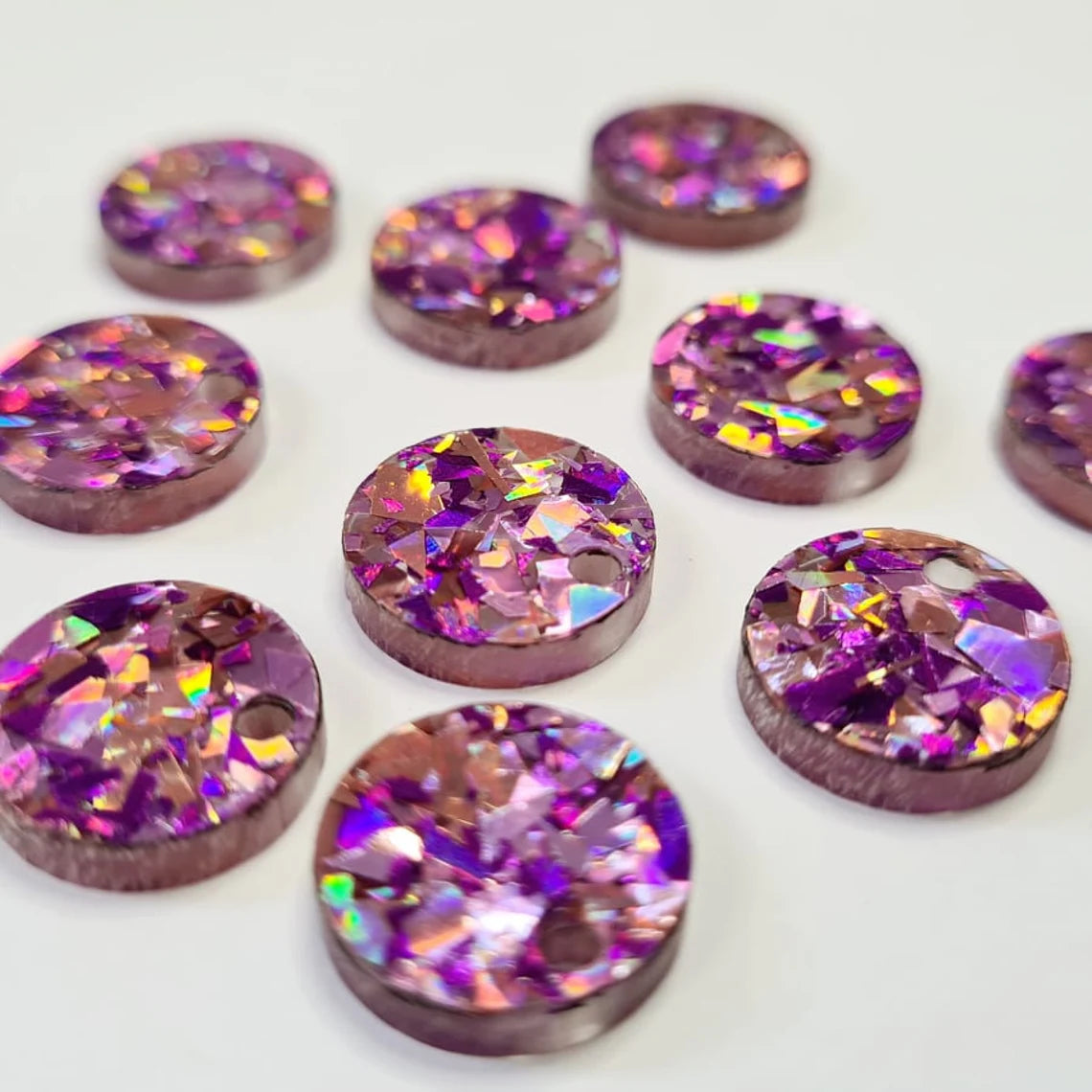 14mm CHUNKY UNICORN GLITTER Acrylic Toppers/Studs