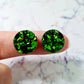 14mm CHUNKY GREEN GLITTER Acrylic Toppers/Studs