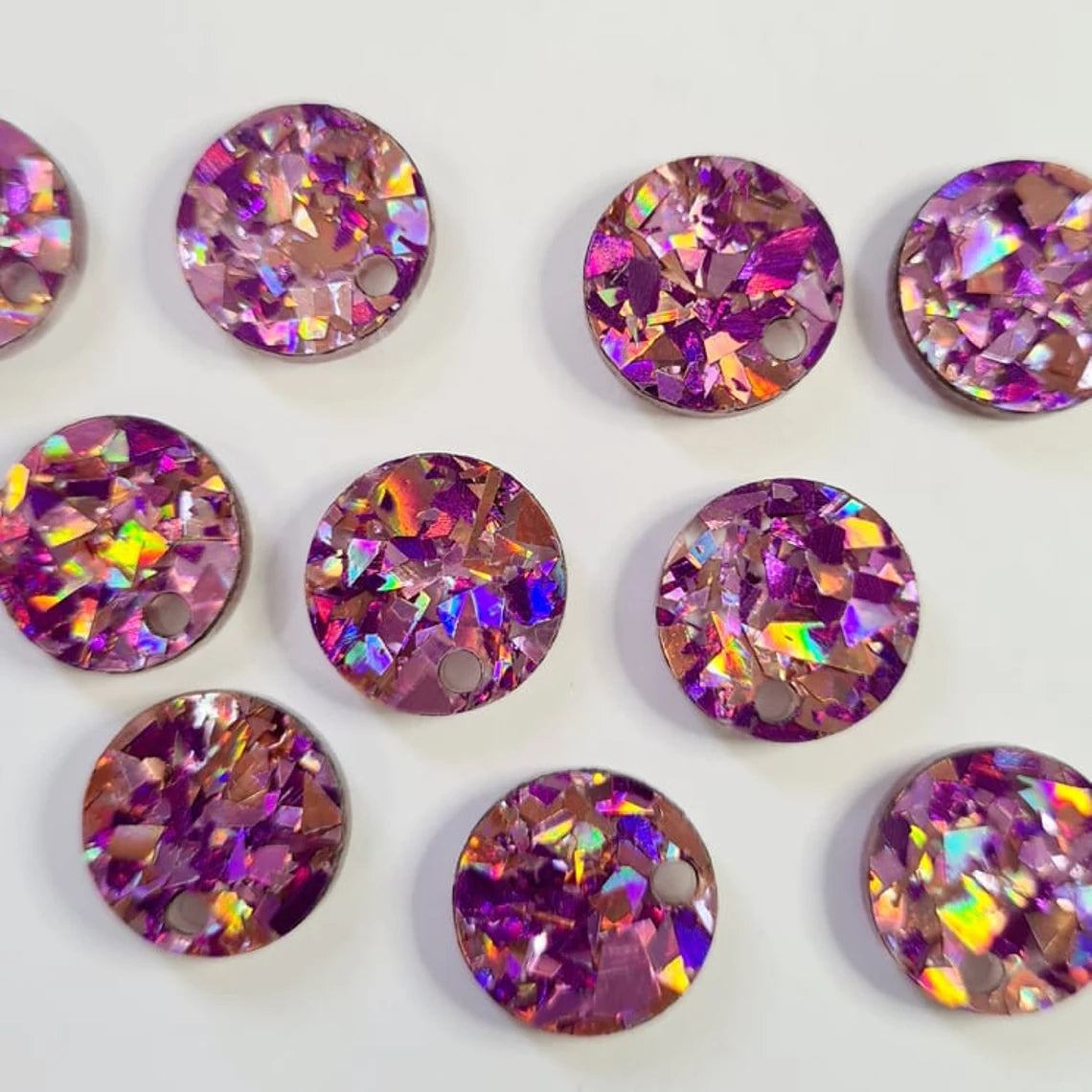 14mm CHUNKY UNICORN GLITTER Acrylic Toppers/Studs