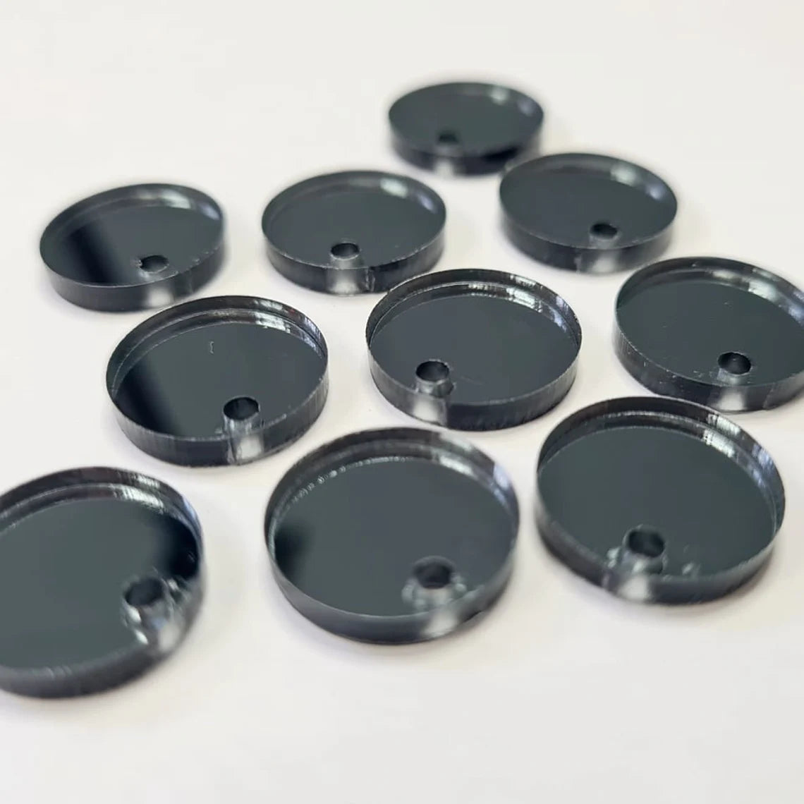 14mm GUN METAL GREY MIRROR Acrylic Toppers/Studs