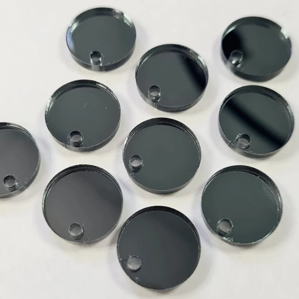 14mm GUN METAL GREY MIRROR Acrylic Toppers/Studs