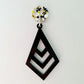 14mm BLACK, WHITE & GOLD BUBBLE GLITTER Acrylic Toppers/Studs