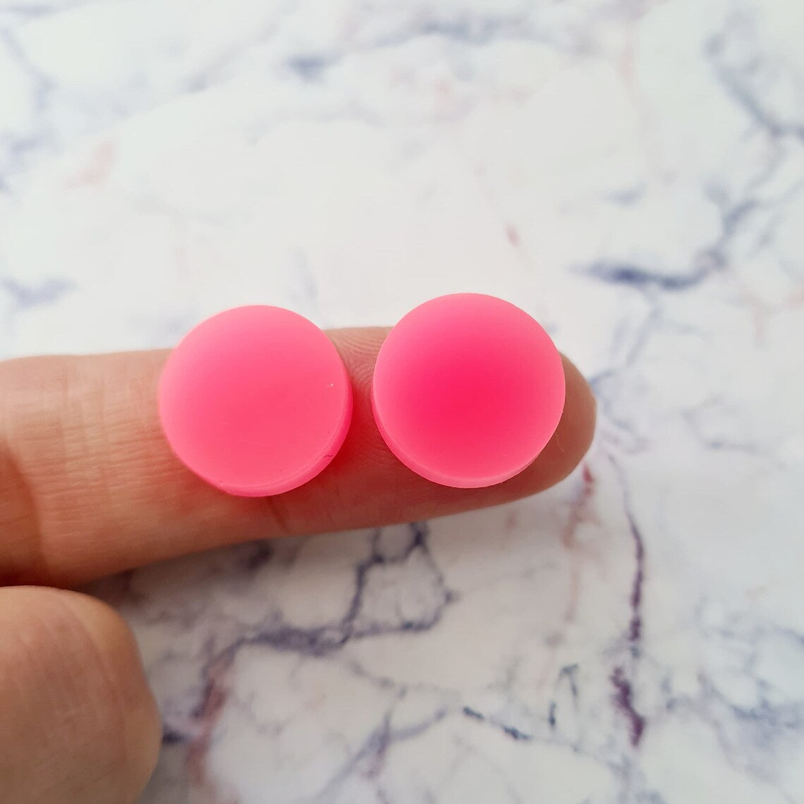 14mm NEON PINK Acrylic Toppers/Studs