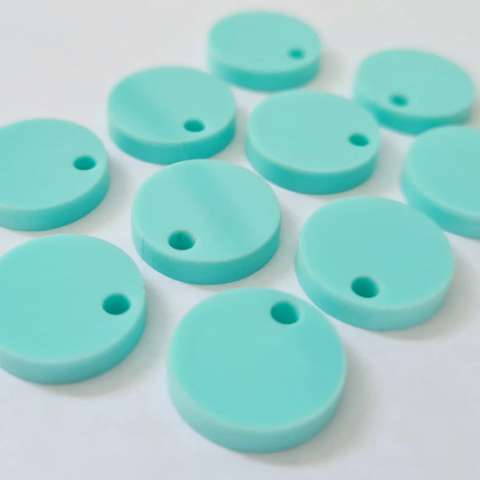 14mm PASTEL TURQUOISE (AQUA) Acrylic Toppers/Studs