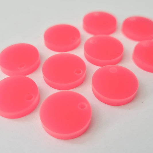 14mm NEON PINK Acrylic Toppers/Studs