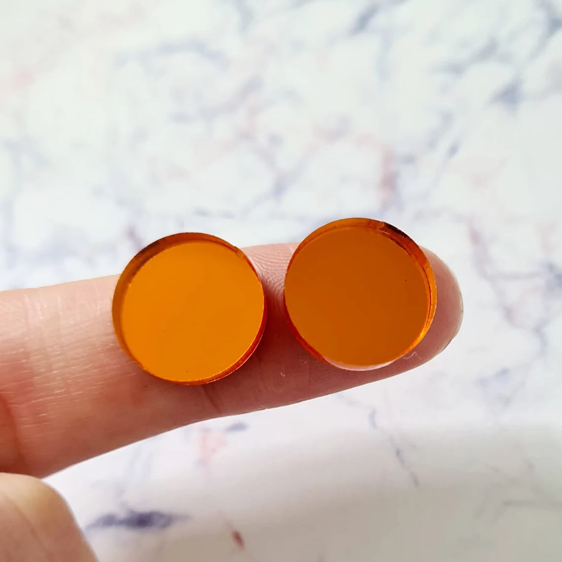 14mm ORANGE MIRROR Acrylic Toppers/Studs