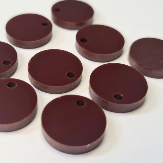 14mm CHOCOLATE BROWN Acrylic Toppers/Studs