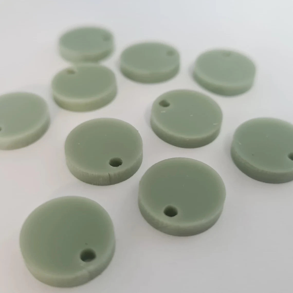 14mm OLIVE GREEN Acrylic Toppers/Studs