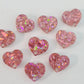14mm  HOLOGRAPHIC ROSE GOLD GLITTER Acrylic HEART Toppers/Studs